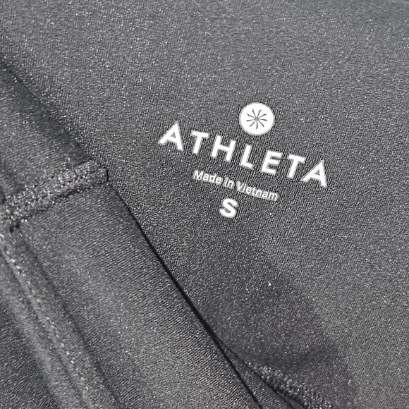 Athleta Salutation 7/8 Color Block Black Mesh Leggings Size Small - Picture 2 of 6